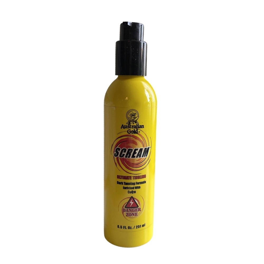 Australian Gold Scream Ultimate Tingling Dark Tanning Enriched Coq10 8.5oz 2000